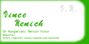 vince menich business card